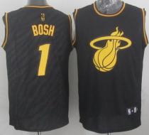 Miami Heat -1 Chris Bosh Black Precious Metals Fashion Stitched NBA Jersey