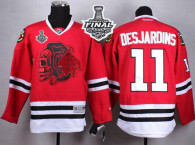 Chicago Blackhawks -11 Andrew Desjardins Red Red Skull 2015 Stanley Cup Stitched NHL Jersey