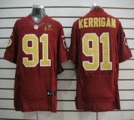 Nike Redskins -91 Ryan Kerrigan Red(Gold Number) 80TH Patch Stitched NFL Elite Jersey