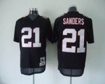 Mitchell And Ness Falcons 21 Deion Sanders Black Stitched Throwback NFL Jersey