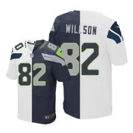 Nike Seahawks -82 Luke Willson White Steel Blue Stitched NFL Elite Split Jersey