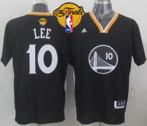 Golden State Warriors -10 David Lee Black New Alternate The Finals Patch Stitched NBA Jersey
