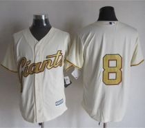 San Francisco Giants #8 Hunter Pence Cream Gold No  New Cool Base Stitched MLB Jersey