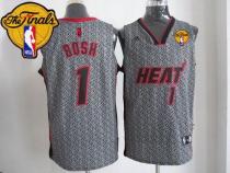 Miami Heat -1 Chris Bosh Grey Static Fashion Finals Patch Stitched NBA Jersey