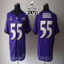 Nike Ravens -55 Terrell Suggs Purple Team Color Super Bowl XLVII Stitched NFL Elite Jersey