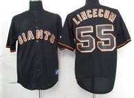 San Francisco Giants #55 Tim Lincecum Black Fashion Stitched MLB Jersey