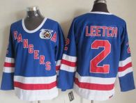 New York Rangers -2 Brian Leetch Blue CCM 75TH Stitched NHL Jersey