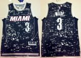 Miami Heat -3 Dwyane Wade Black City Light Stitched NBA Jersey