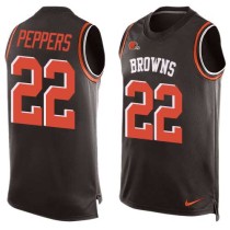Nike Browns -22 Jabrill Peppers Brown Team Color Stitched NFL Limited Tank Top Jersey
