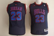 Chicago Bulls #23 Michael Jordan Black With Blue No Stitched Youth NBA Jersey