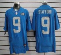Nike Lions -9 Matthew Stafford Blue Alternate With WCF Patch Throwback Jersey