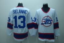 Winnipeg Jets -13 Teemu Selanne Stitched White CCM Throwback NHL Jersey
