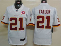 Nike Redskins -21 Sean Taylor White With 80TH Patch Stitched NFL Limited Jersey