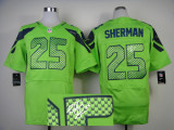 Nike NFL Seattle Seahawks #25 Richard Sherman Elite Green Men's Stitched Autographed Jersey