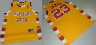 Cleveland Cavaliers -23 LeBron James Gold Throwback Classic Stitched NBA Jersey