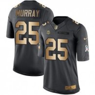 Nike Vikings -25 Latavius Murray Black Stitched NFL Limited Gold Salute To Service Jersey