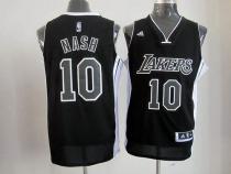 Los Angeles Lakers -10 Steve Nash Black White Stitched NBA Jersey