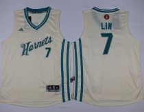 Charlotte Hornets #7 Jeremy Lin Cream 2015-2016 Christmas Day Stitched Youth NBA Jersey