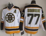 Boston Bruins -77 Ray Bourque White Black CCM Throwback Stitched NHL Jersey