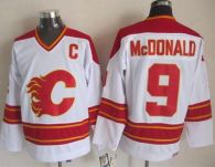 Calgary Flames -9 Lanny McDonald White CCM Throwback Stitched NHL Jersey