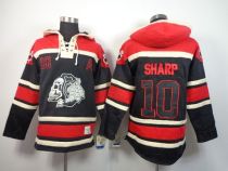 Chicago Blackhawks -10 Patrick Sharp Black Sawyer Hooded Sweatshirt Stitched NHL Jersey