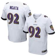 Nike Ravens -92 Haloti Ngata White Men's Stitched NFL New Elite Jersey