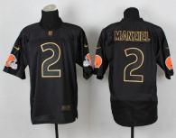 Nike Cleveland Browns -2 Johnny Manziel Black Gold No Fashion Men's Stitched NFL Elite Jersey