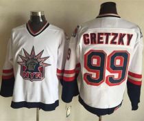 New York Rangers -99 Wayne Gretzky White CCM Statue of Liberty Stitched NHL Jersey