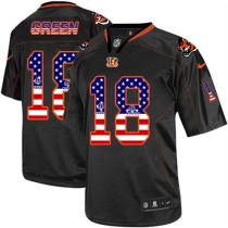 Nike Bengals -18 AJ Green Black Men's Stitched NFL Elite USA Flag Fashion Jersey