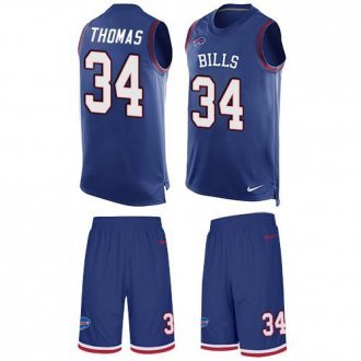 Bills #34 Thurman Thomas Royal Blue Team Color Stitched NFL Limited Tank Top Suit Jersey