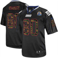 Nike New York Giants #80 Victor Cruz Black With Hall of Fame 50th Patch Men's Stitched NFL Elite Cam