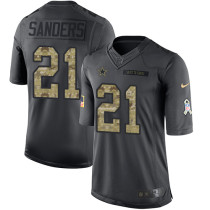 Dallas Cowboys -21 Deion Sanders Nike Anthracite  2016 Salute to Service Jersey