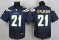 Nike San Diego Chargers #21 LaDainian Tomlinson Navy Blue Team Color Men‘s Stitched NFL New Elite Je