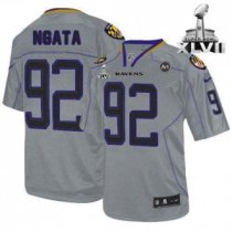 Nike Ravens -92 Haloti Ngata Lights Out Grey Super Bowl XLVII Men Stitched NFL Elite Jersey