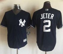 New York Yankees -2 Derek Jeter Navy Blue New Cool Base Stitched MLB Jersey