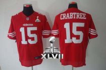 Nike San Francisco 49ers #15 Michael Crabtree Red Team Color Super Bowl XLVII Men‘s Stitched NFL Eli