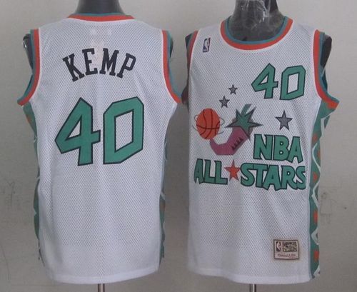 Mitchell And Ness Oklahoma City Thunder -40 Shawn Kemp White 1996 All star Stitched NBA Jersey