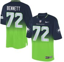 Nike Seahawks -72 Michael Bennett Steel Blue Green Stitched NFL Elite Fadeaway Fashion Jersey