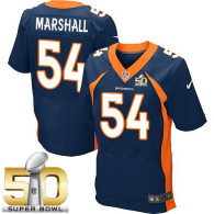 Nike Denver Broncos #54 Brandon Marshall Navy Blue Alternate Super Bowl 50 Men's Stitched NFL New El