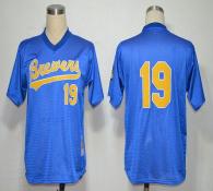 Mitchell And Ness 1991 Milwaukee Brewers -19 Robin Yount Blue Stitched MLB Jersey