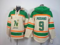 Dallas Stars -9 Mike Modano Cream Sawyer Hooded Sweatshirt Stitched NHL Jersey