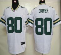 Nike Green Bay Packers #80 Donald Driver White Men's Stitched NFL Elite Jersey