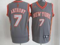 New York Knicks -7 Carmelo Anthony Grey Graystone Fashion Stitched NBA Jersey
