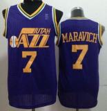 Utah Jazz -7 Pete Maravich Purple Throwback Stitched NBA Jersey