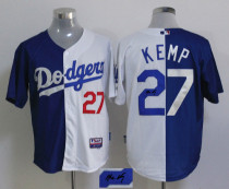Autographed MLB Los Angeles Dodgers -27 Matt Kemp Blue White Cool Base Stitched Jersey