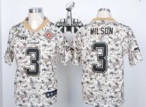 Nike Seattle Seahawks #3 Russell Wilson Camo USMC Super Bowl XLIX Men‘s Stitched NFL Elite Jersey
