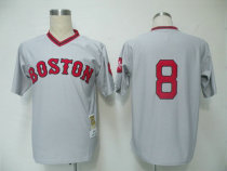 Mitchell and Ness Boston Red Sox #8 Carl Yastrzemski Grey Stitched Throwback MLB Jersey