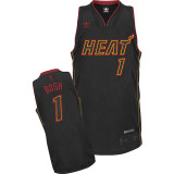 Miami Heat -1 Chris Bosh Carbon Fiber Fashion Black Stitched NBA Jersey
