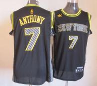New York Knicks -7 Carmelo Anthony Black Electricity Fashion Stitched NBA Jersey