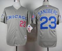 Chicago Cubs -23 Ryne Sandberg Grey 1990 Turn Back The Clock Stitched MLB Jersey